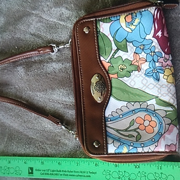 βοΈ NWOT TEXTURED Brown Handbag w GOLD HardWare - Picture 9 of 15